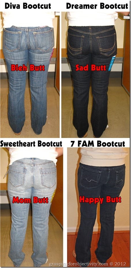 Old Navy Bootcut Comparison with 7 For All Mankind Stacked
