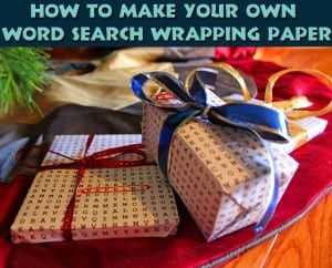 DIY Word Search Wrapping Paper